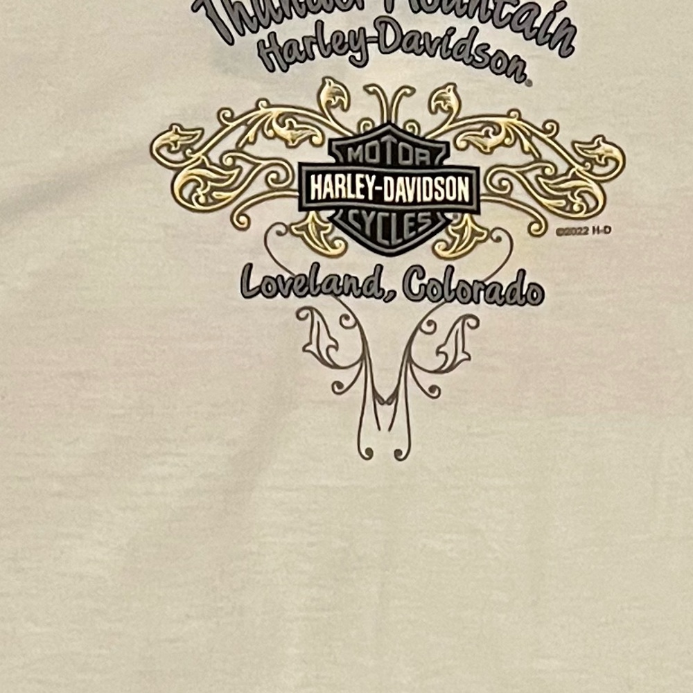 Harley-Davidson Thunder Mountain Women’s White Racing Logo T-Shirt - Picture 3 of 3